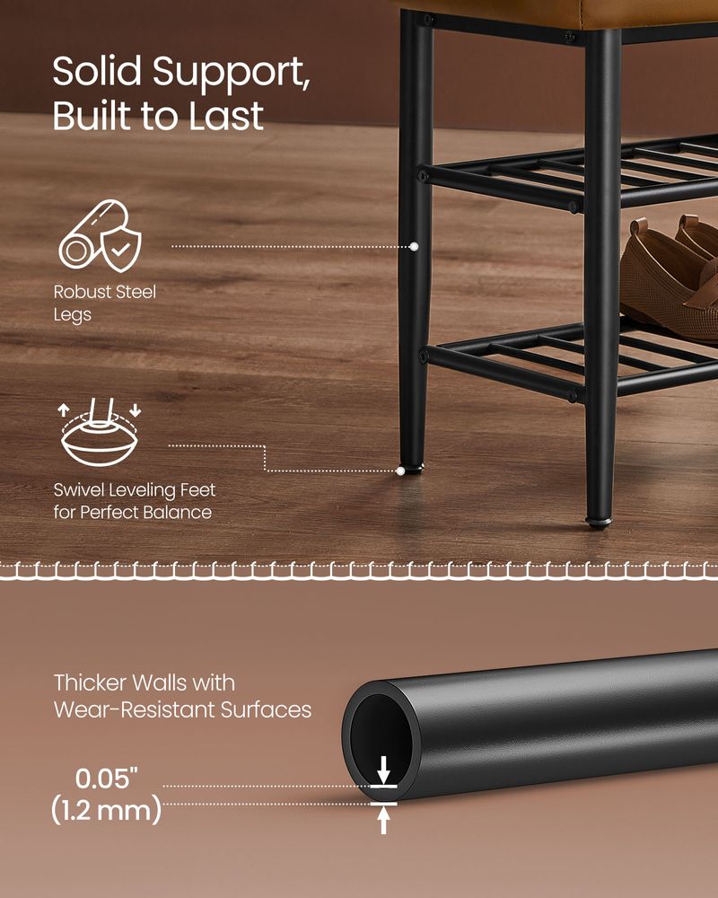 VASAGLE EKHO Collection - Shoe Bench with Metal Shelves 