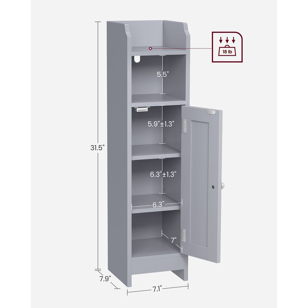 VASAGLE Small Bathroom Storage Corner Floor Cabinet 