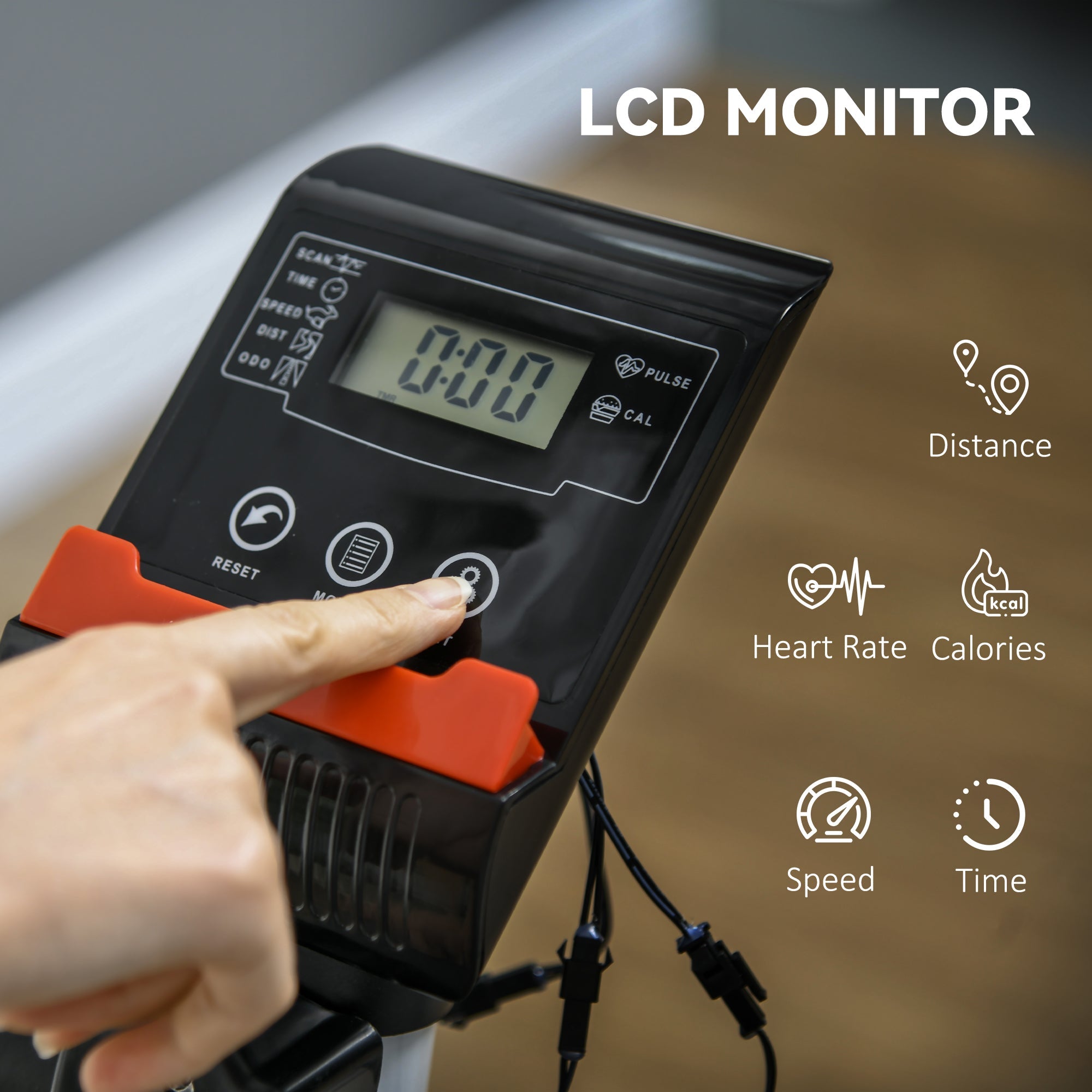 Soozier Quiet Exercise Bike Stationary Bike with 8-Level Magnetic Resistance, Heart-Rate Sensor 