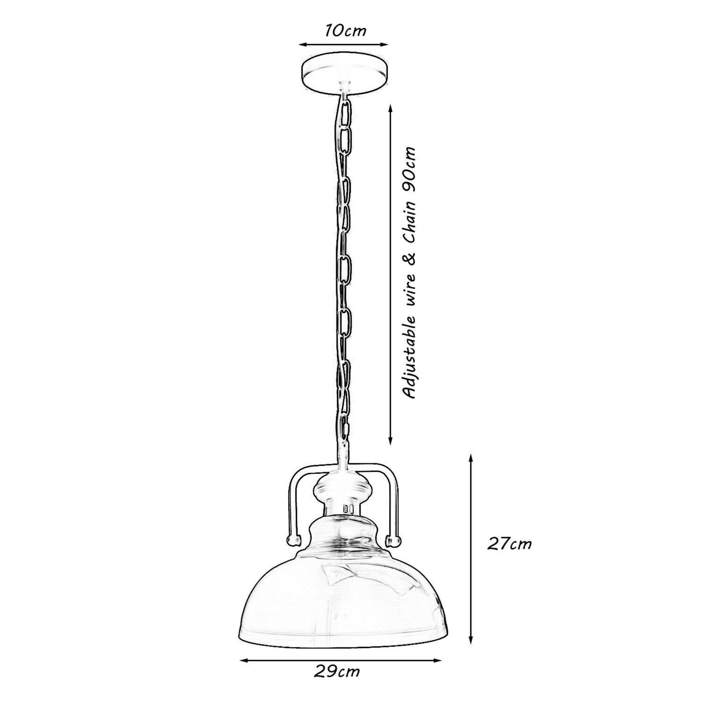 Modern Metal Shade Hanging Chain Pendant Light ~1545