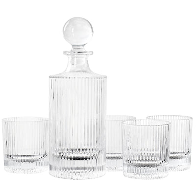 Gibson Home Acropolis 5 Piece Decanter and Double Old Fashioned Glasses Set - Free Shipping 
