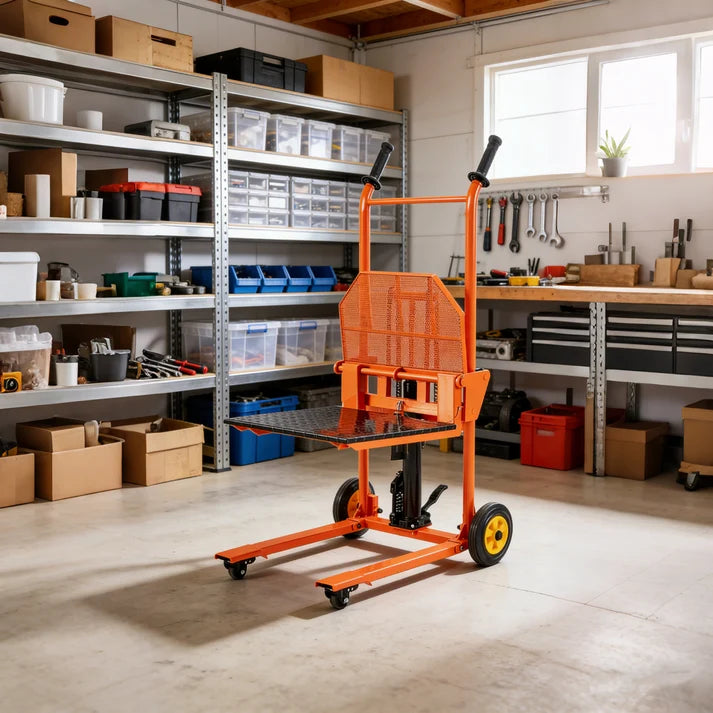 Hydraulic Material Lift Winch Stacker – 500 lb Capacity, 32" Lift Height