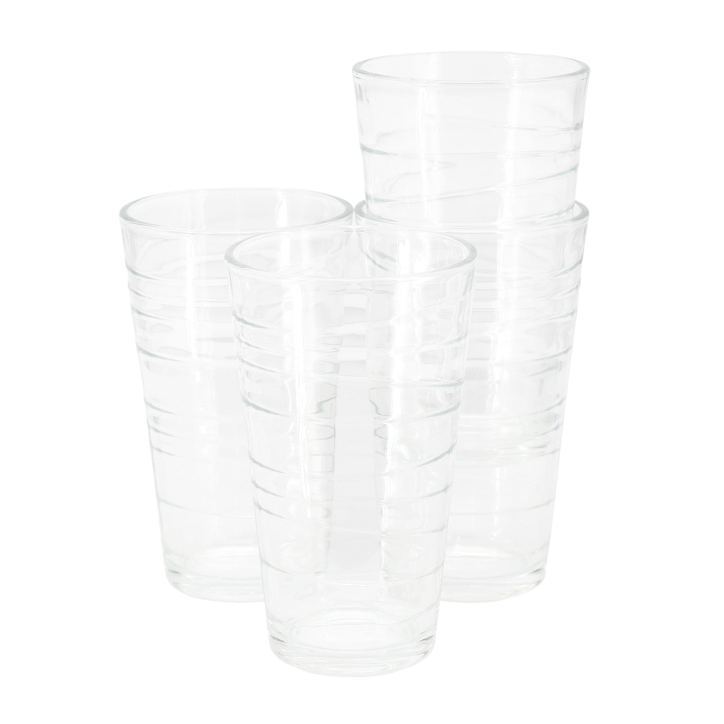 Gibson Home 4 Piece 16 Ounce Swirl Glass Tumbler Set - Free Shipping