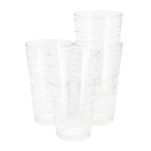 Gibson Home 4 Piece 16 Ounce Swirl Glass Tumbler Set - Free Shipping