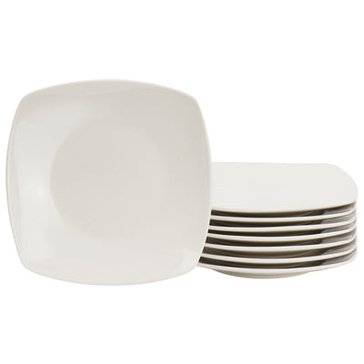 Gibson Home Zen Buffetware 8 Piece 7in Stoneware Dessert Plate Set in White - Free Shipping 