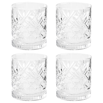 Gibson Home 4 Piece 13 Ounce Diamond Embossed Double Old Fashioned Glassware Set - Free Shipping 