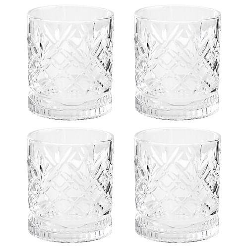 Gibson Home 4 Piece 13 Ounce Diamond Embossed Double Old Fashioned Glassware Set - Free Shipping