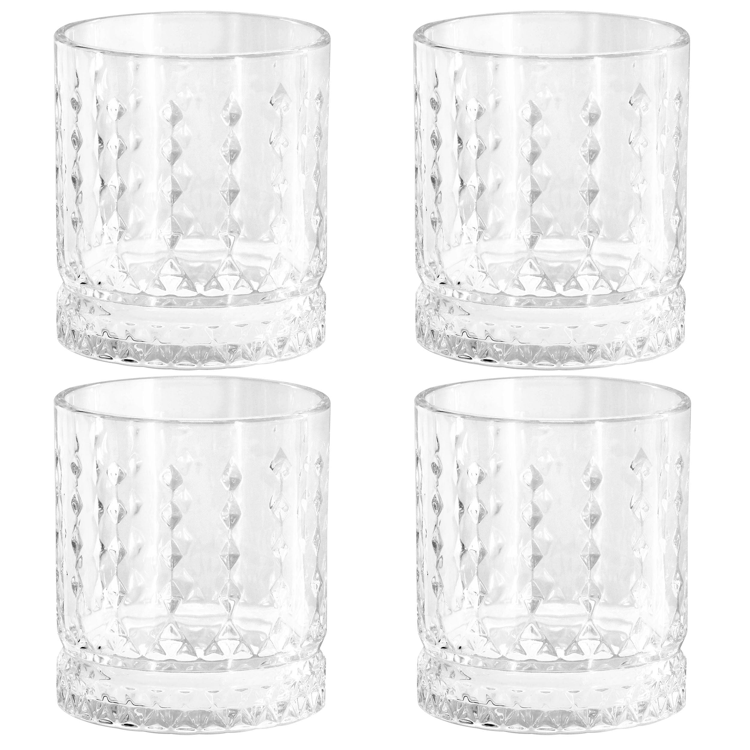 Gibson Home 4 Piece 13 Ounce Teardrop Embossed Double Old-Fashioned Glass Set - Free Shipping