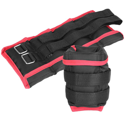 Ankle Weights Set 2.2/4.4LBS Pair Wrist Arm Ankle Weight with Iron Sandbags Fillings Length Adjustable Strap For Workout Physical Therapy Strength Tra 