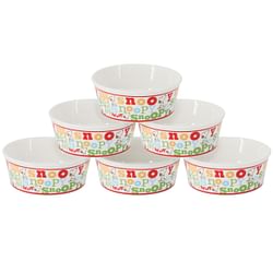 Peanuts Classic Snoopy 6 Piece 5 Inch Stoneware Pet Bowl Set - Free Shipping 