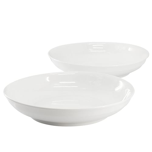 Gibson Home 2 Piece 11 Inch Round Fine Ceramic Serving Bowl Set in White - Free Shipping 