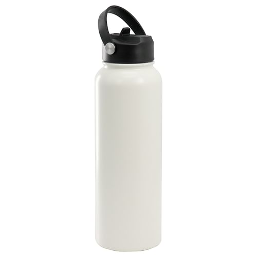 Gibson Home Marina 38oz Stainless Steel Thermal Bottle with Lid in Cream - Free Shipping