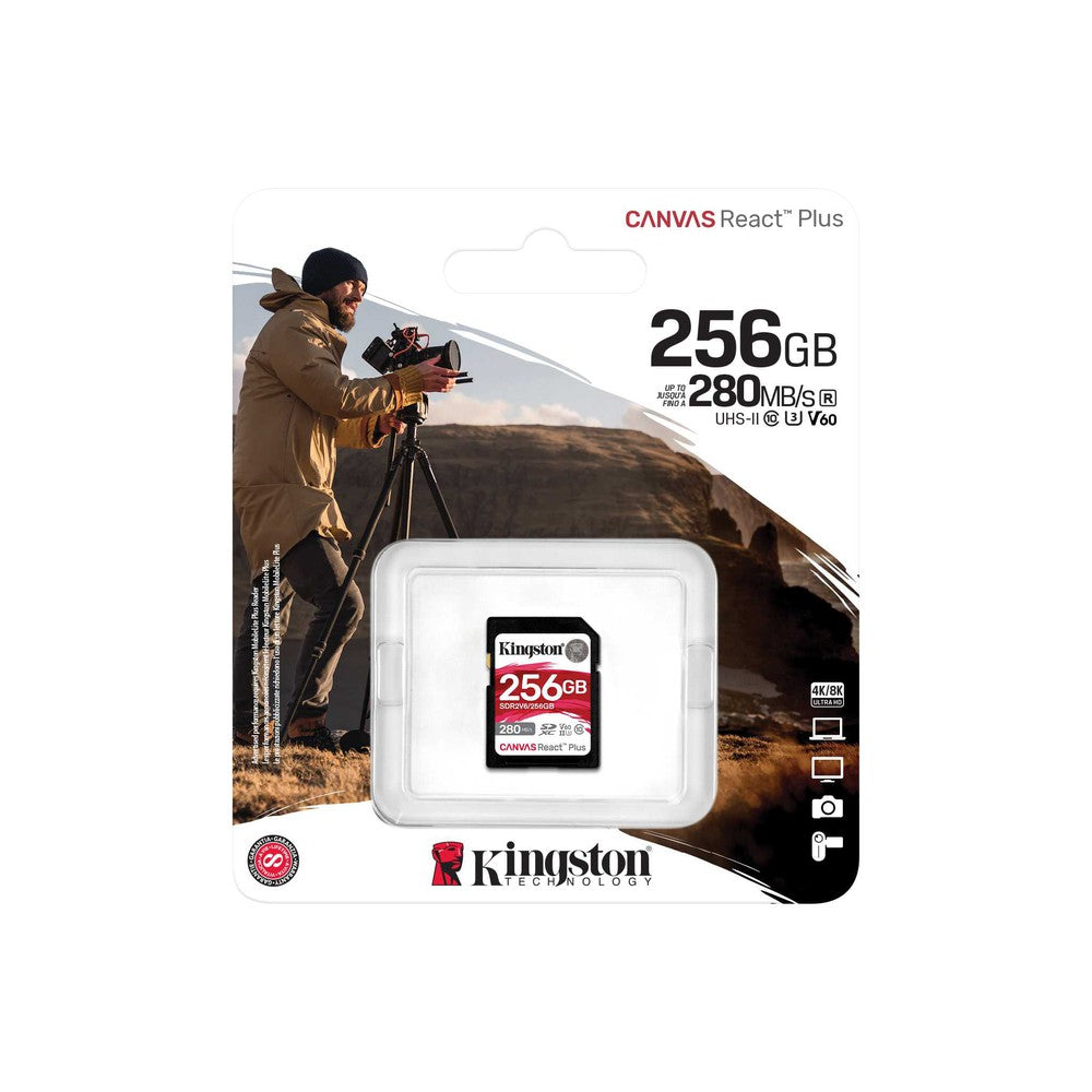 Carte mémoire Kingston Canvas React Plus V60 SD 256Go