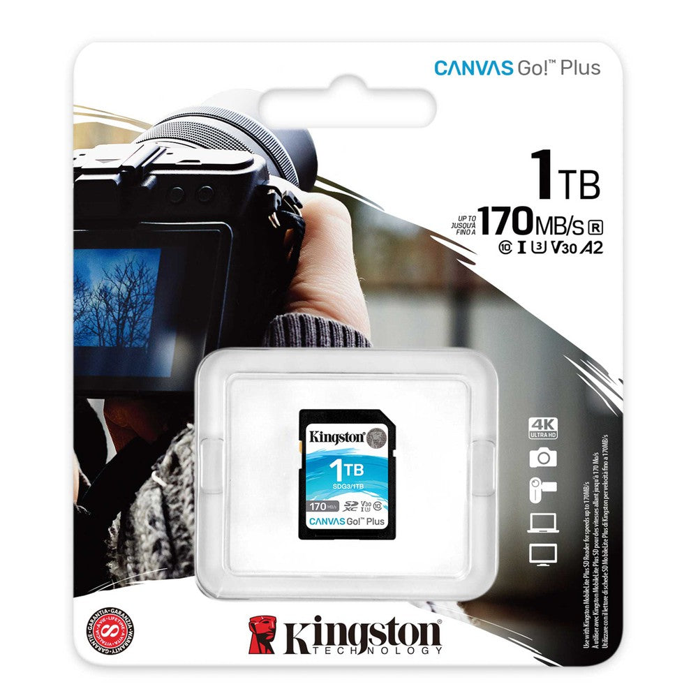 Carte mémoire Kingston SD Plus Canvas Go U3 V30 1To