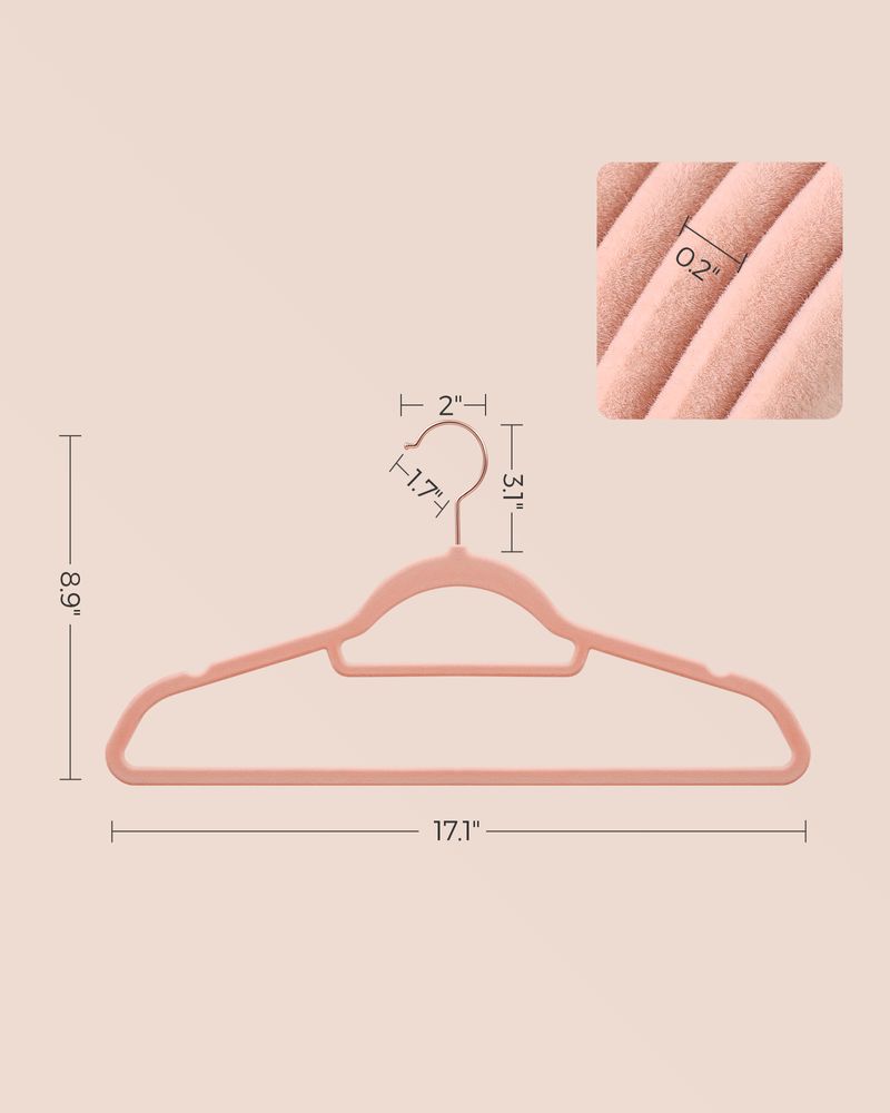 SONGMICS Clothes Hanger with Rose Gold Swivel Hook 