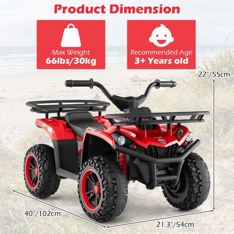 24V Electric Ride On Quad with LED Headlights-Red