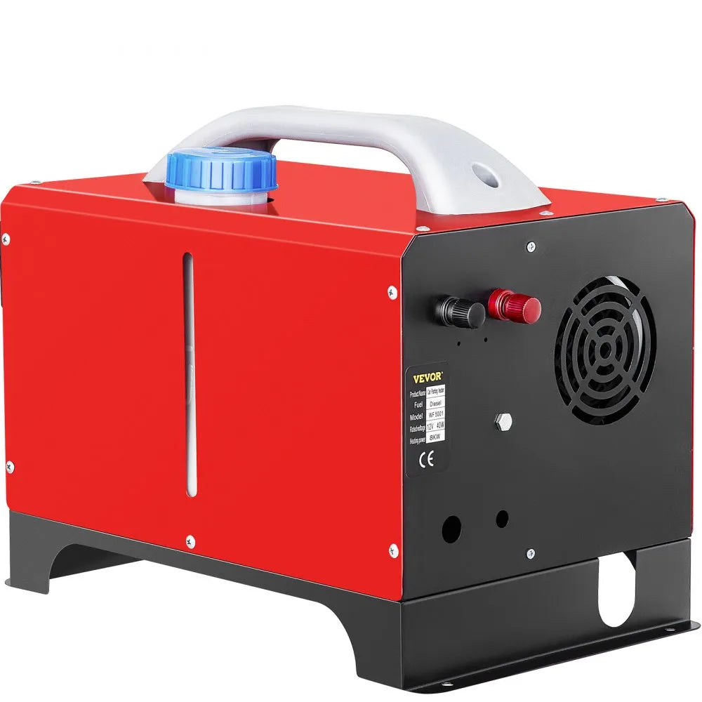 VEVOR Diesel Air Heater 8KW Parking Heater 12V Truck Heater, One Air Outlet, with Black LCD Switch, Remote Control, Fast Heating Compact Diesel Heater, For Car, RV Truck, Boat, Campervans, Caravans