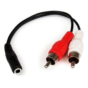 StarTech.com 6in Stereo Audio Cable - 3.5mm Female to 2x RCA Male