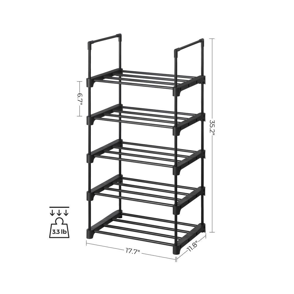 SONGMICS Set of 2 Metal Shoe Storage Organizer with 5 Shelves 