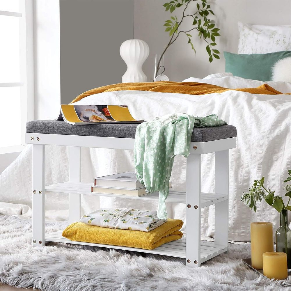 SONGMICS Bamboo Shoe Bench 
