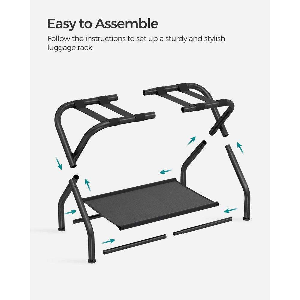 SONGMICS Black Foldable Luggage Rack 