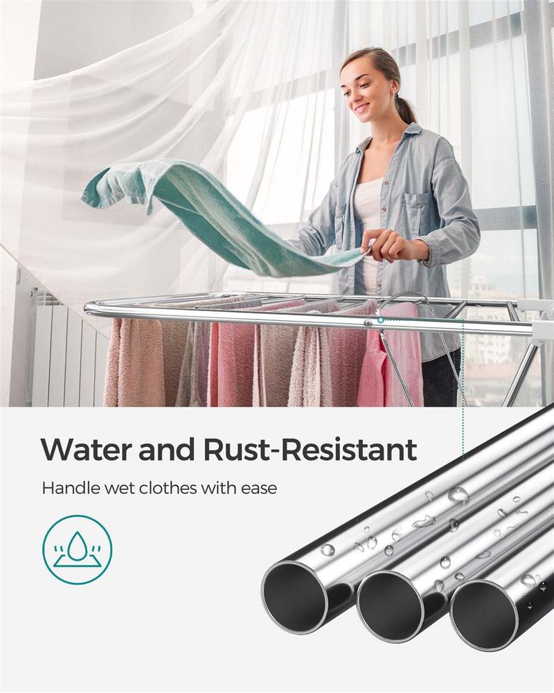 SONGMICS Clothes Drying Rack with Sock Clips 