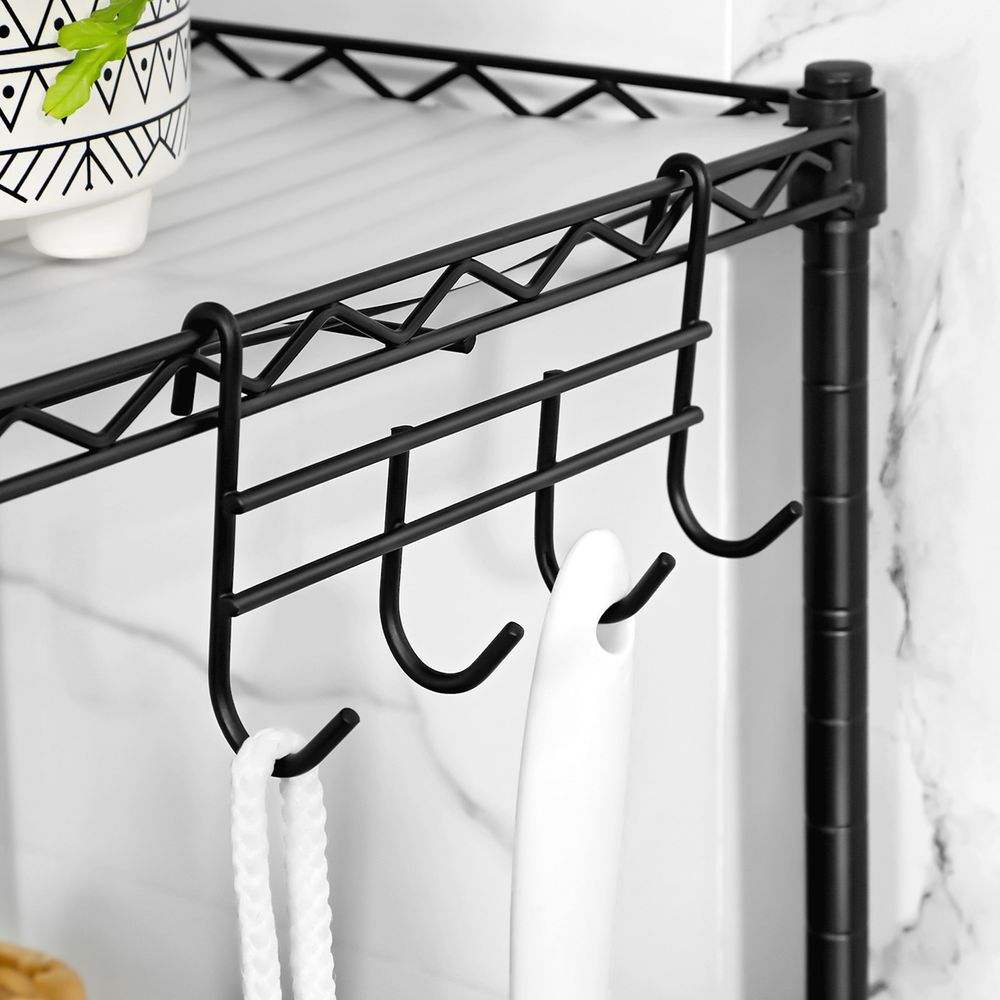 SONGMICS Bathroom Shelf with 5 PP Shelf Liners, Removable Hook 