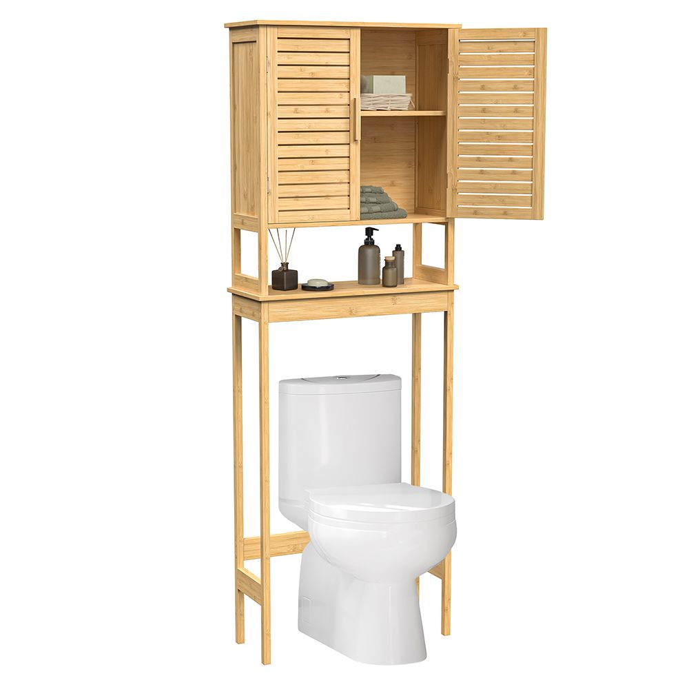 SONGMICS Bamboo Over The Toilet Storage Cabinet 