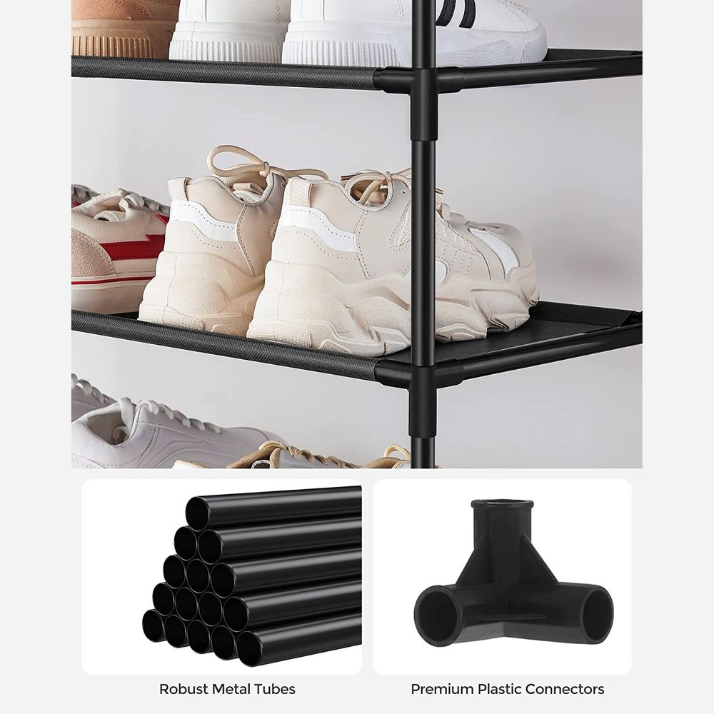 SONGMICS 10-Tier Shoe Shelf with Metal Frame 