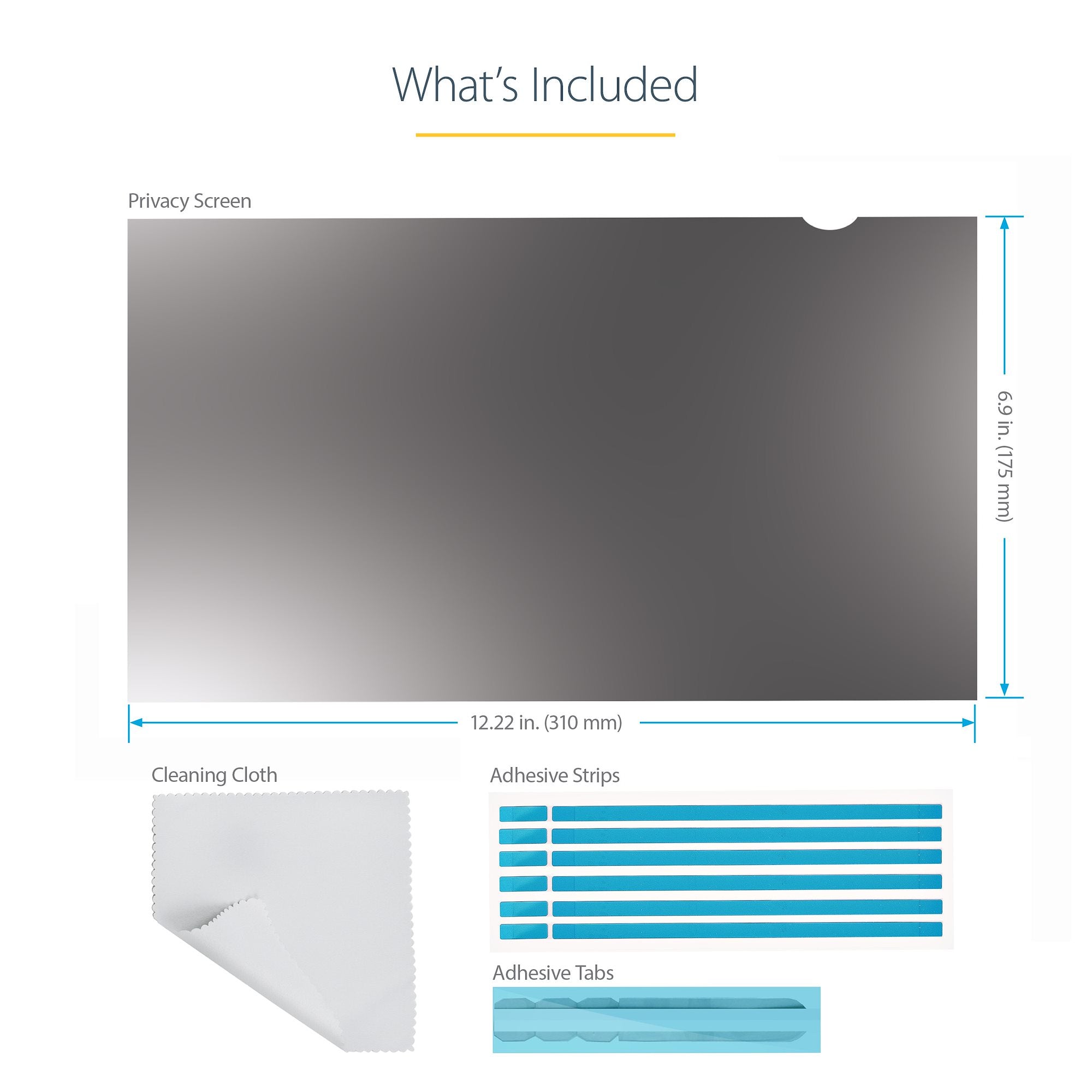 14in Laptop Privacy Screen - Anti-Glare Privacy Filter for Widescreen (16:9) Displays - Laptop Monitor Screen Protector with 51% Blue Light Reduction - Reversible Matte/Glossy Sides - TAA 