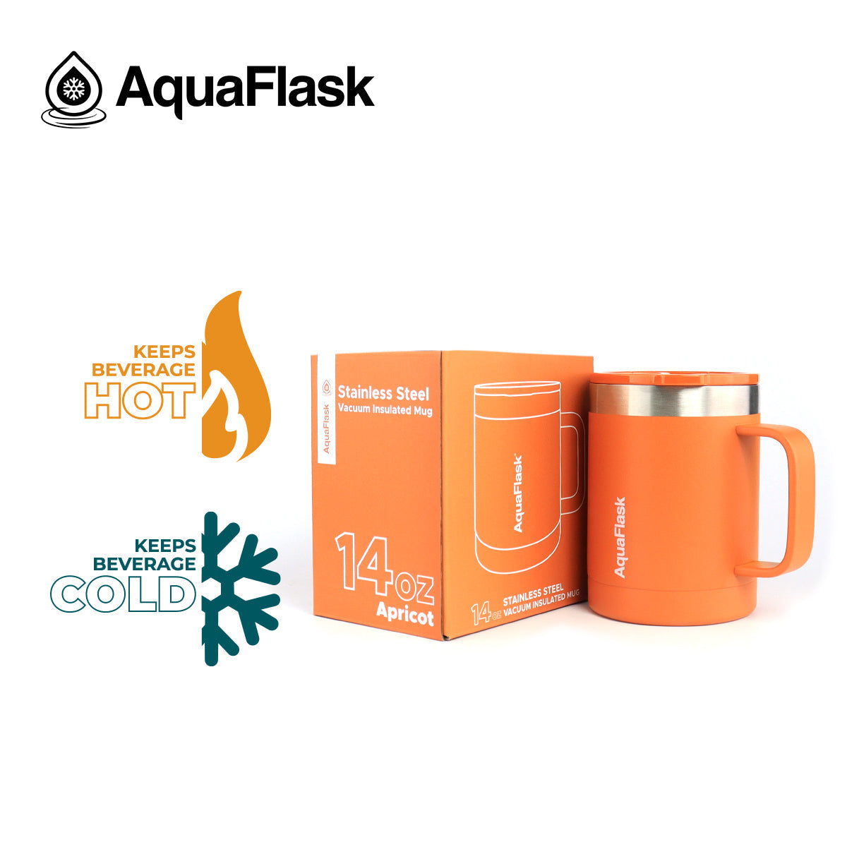 Aquaflask Thermal Insulated Lidded Mug With Handle 415ml (14 oz) 