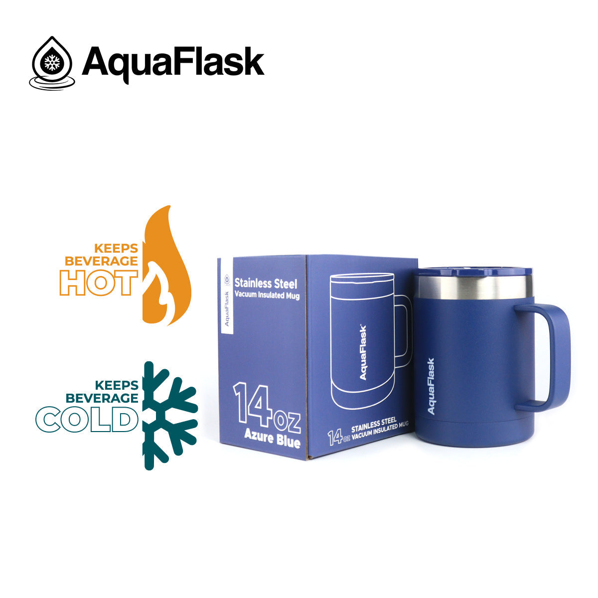 Aquaflask Thermal Insulated Lidded Mug With Handle 415ml (14 oz) 