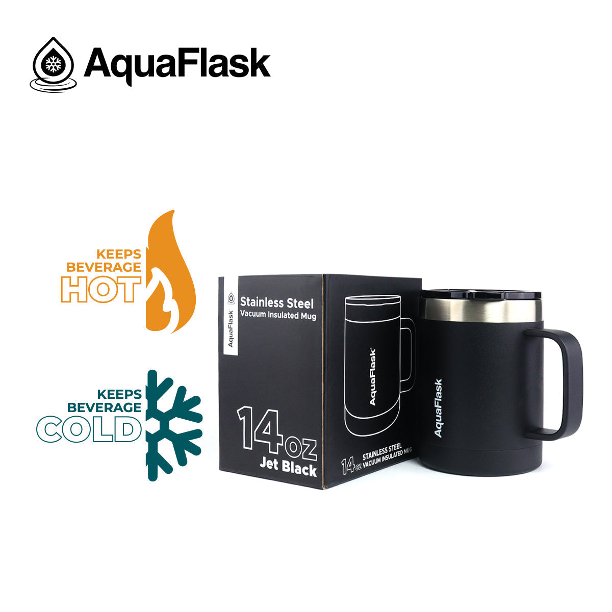 Aquaflask Thermal Insulated Lidded Mug With Handle 415ml (14 oz) 