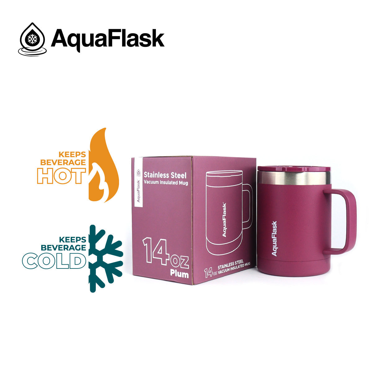 Aquaflask Thermal Insulated Lidded Mug With Handle 415ml (14 oz) 
