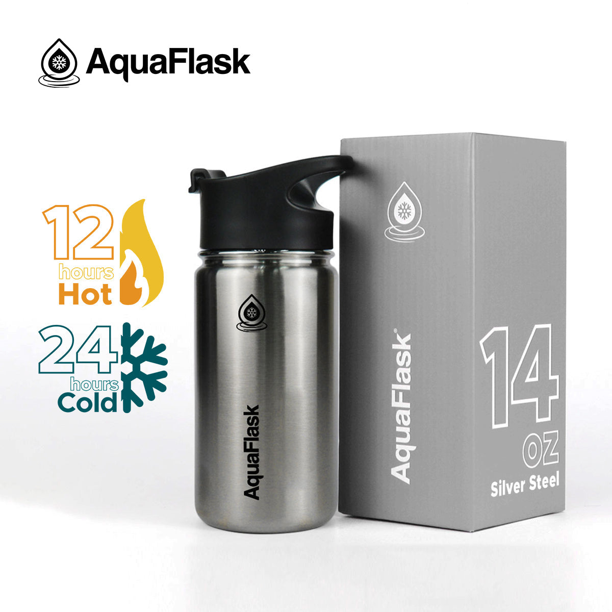 AquaFlask Original Vacuum Insulated Water Bottles 415ml (14oz) 