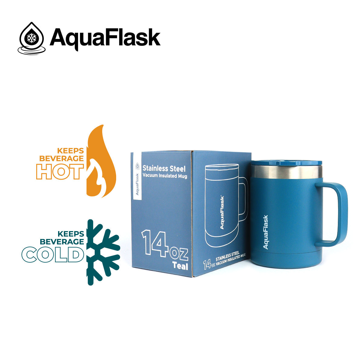 Aquaflask Thermal Insulated Lidded Mug With Handle 415ml (14 oz) 