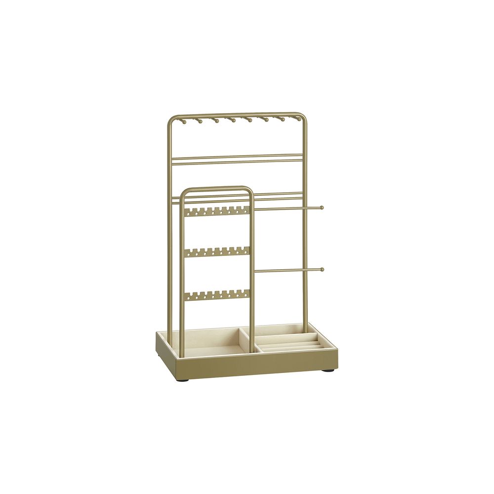 SONGMICS Jewelry Holder with Metal Frame and Velvet Tray 