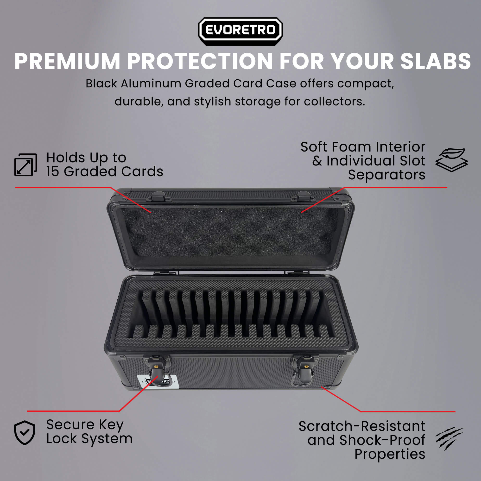 15 Slabs Metal Case Gray 