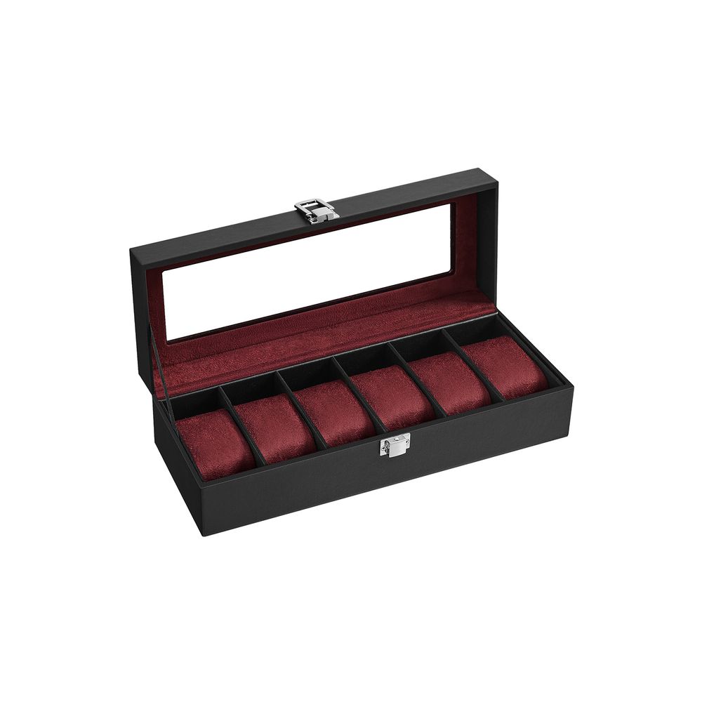 SONGMICS 6 & 12-Slot Watch Box with Large Glass Lid 