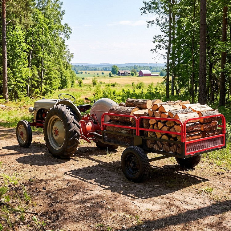 1540 LBS Heavy-Duty Dump Cart Trailer – 17.6 Cu. Ft. Utility Trailer with 16" Pneumatic Tires
