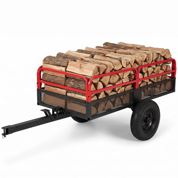 1540 LBS Heavy-Duty Dump Cart Trailer – 17.6 Cu. Ft. Utility Trailer with 16" Pneumatic Tires