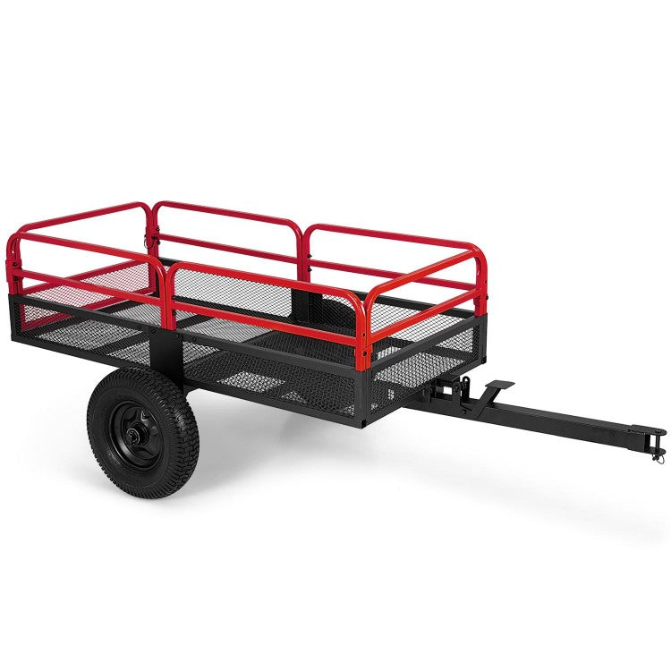 1540 LBS Heavy-Duty Dump Cart Trailer – 17.6 Cu. Ft. Utility Trailer with 16" Pneumatic Tires