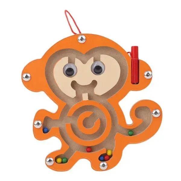 Children Magnetic Maze Toy Kids Wooden Puzzle Game Toy Kids Early Educational Brain Teaser Wooden Toy Intellectual Jigsaw Board 