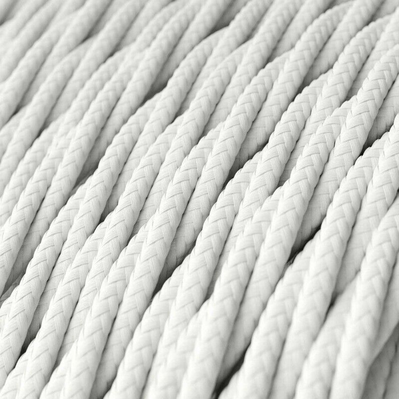 Electrical Cable 3 Core Twised Flex Fabric White~2100