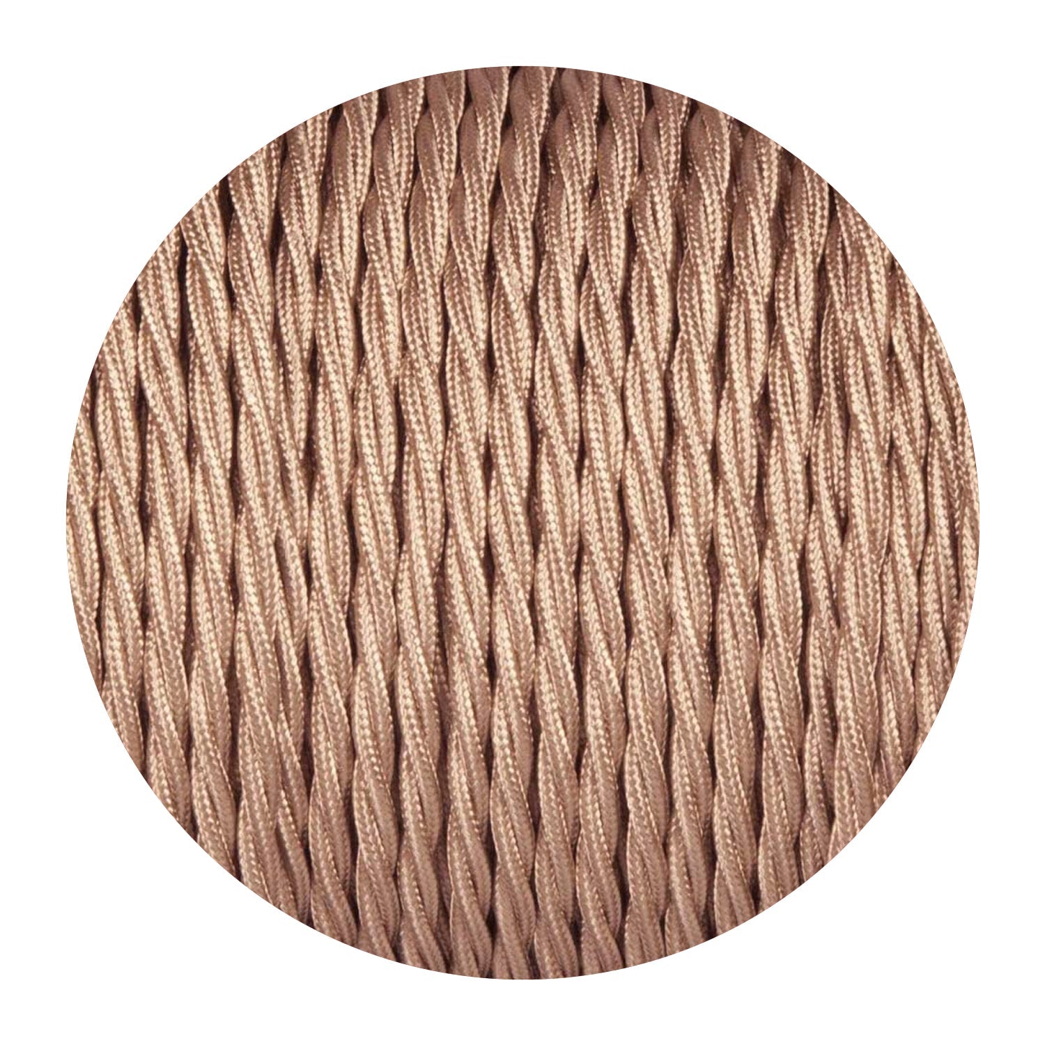 3 Core Twisted 0.75mm Fabric Cable Rose Gold~2098