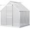 Outsunny 6' x 6' Aluminum Greenhouse Polycarbonate Walk-in Garden Greenhouse Kit with Adjustable Roof Vent, Rain Gutter  Sliding Door| Aosom Canada