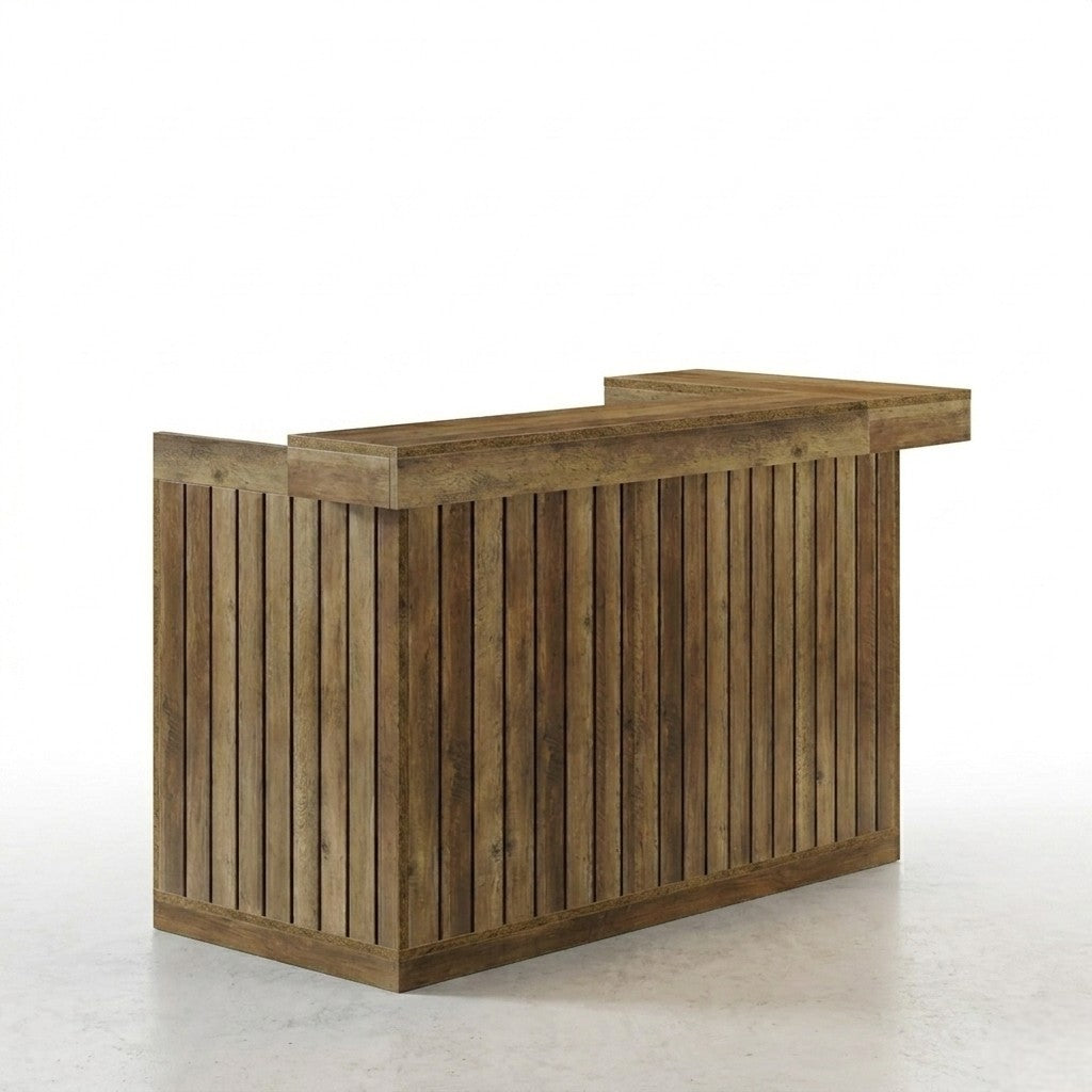 Modern L-Shaped Bar Unit, 4-Tier Corner Liquor Cabinet with Shelving