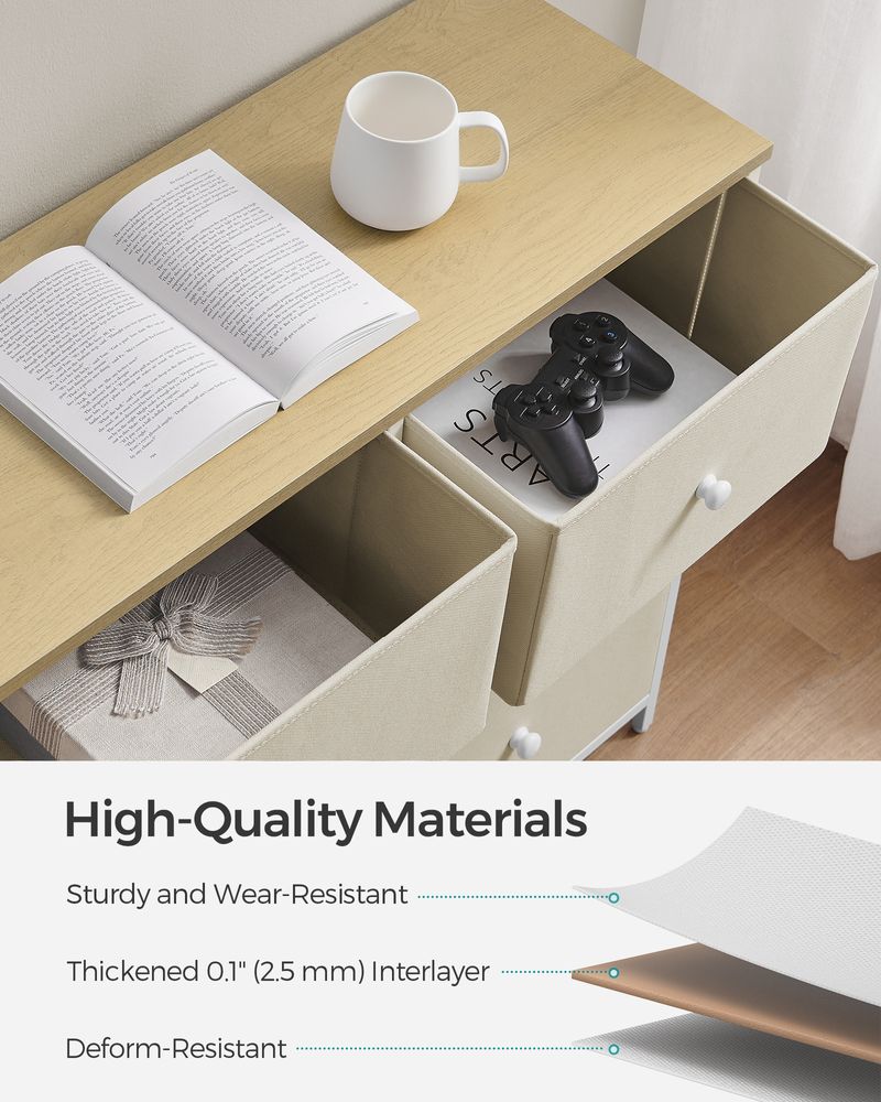 SONGMICS Closet Fabric Dresser with Metal Frame 