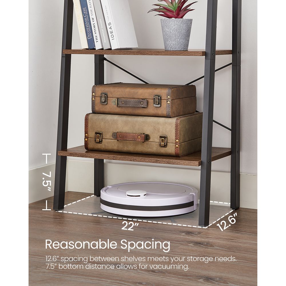 VASAGLE 4-Tier Ladder Shelf with Steel Frame 