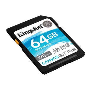 Kingston Canvas Go! Plus 64 GB Class 10/UHS-I (U3) V30 SDXC - 1 Pack 